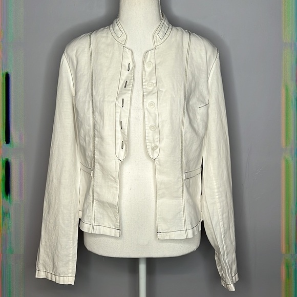 Ideology white button up lightweight jacket medium - Picture 1 of 11